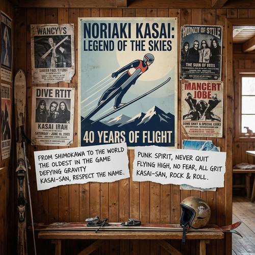 โนริอากิ คาซาอิ นักสกีจัมป์สุดเก๋าพร้อมเพลงแร็พและพังค์เพื่อเขา