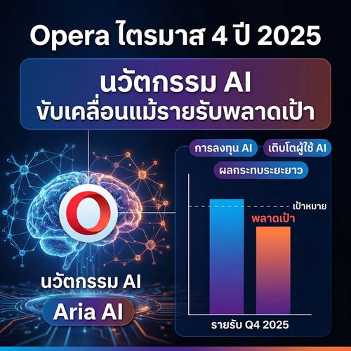 Opera ไตรมาส 4 ปี 2025 นวัตกรรม AI ขับเคลื่อนแม้รายรับพลาดเป้า