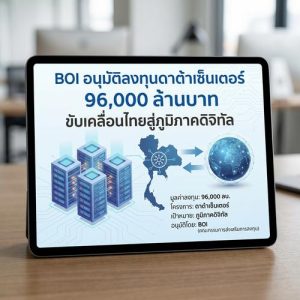 BOI อนุมัติลงทุนดาต้าเซ็นเตอร์ 96,000 ล้านบาท ขับเคลื่อนไทยสู่ภูมิภาคดิจิทัล
